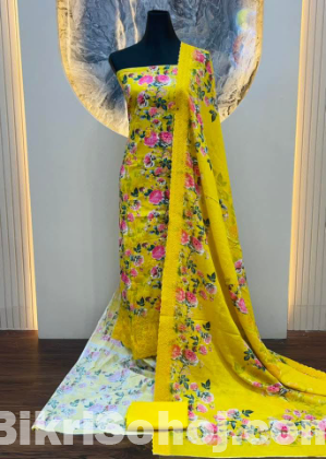 মাম কটন ওরনা বডি কাজ করা ড্রেস